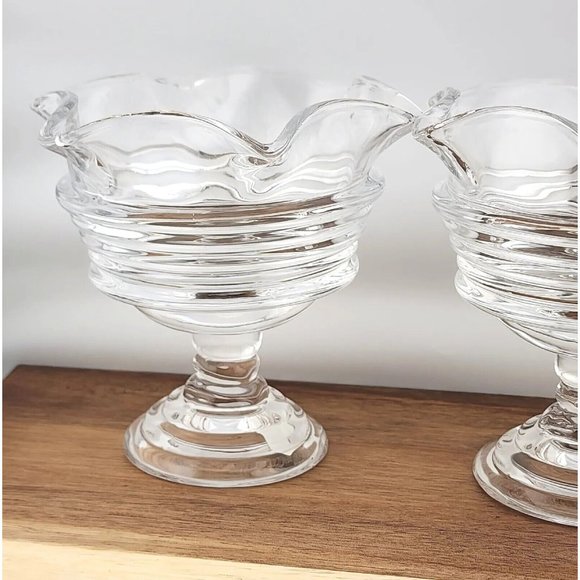 2) Partylite Sundae Pillar Candle Holder P7626 heavy crystal glass - Picture 4 of 16